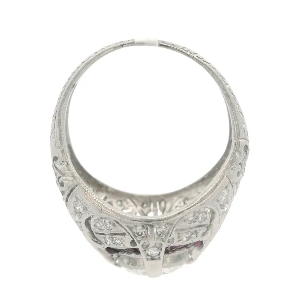 Platinum Fashion Ring with Diamond and Ruby Image 4 Monarch Jewelry Winter Park, FL