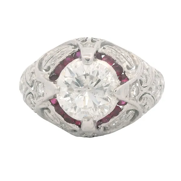 Platinum Fashion Ring with Diamond and Ruby Monarch Jewelry Winter Park, FL