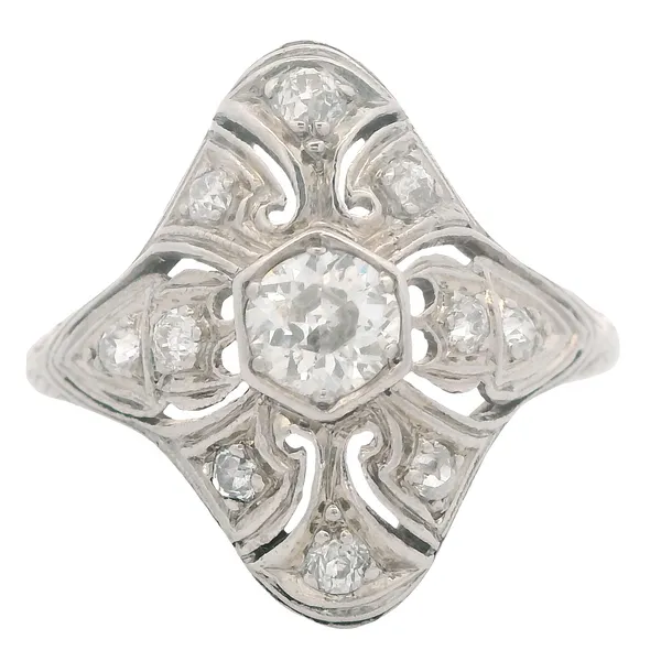 Platinum Art Deco Ring 130-00290 Monarch Jewelry Winter Park, FL