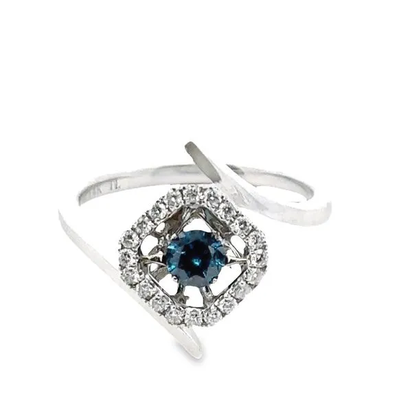 14KW Blue Diamond Heartbeat Ring 130-00298 Monarch Jewelry Winter Park, FL