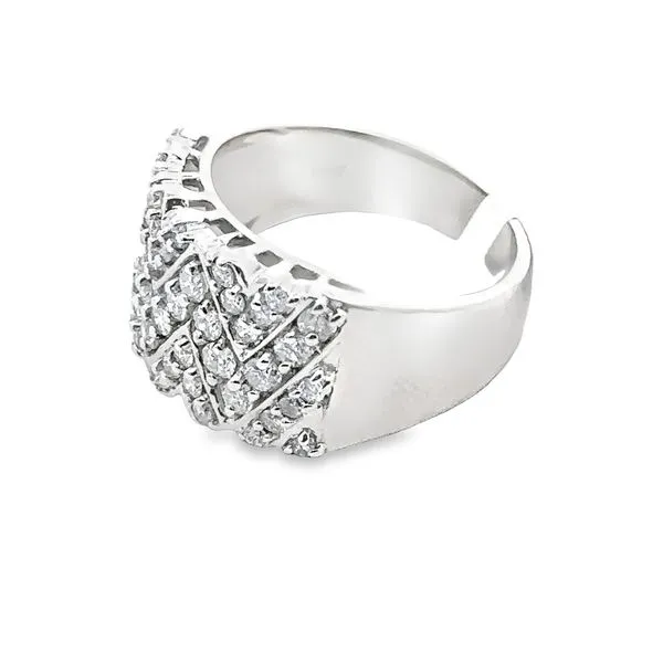 14K White Gold Diamond Chevron Fashion Ring Image 2 Monarch Jewelry Winter Park, FL