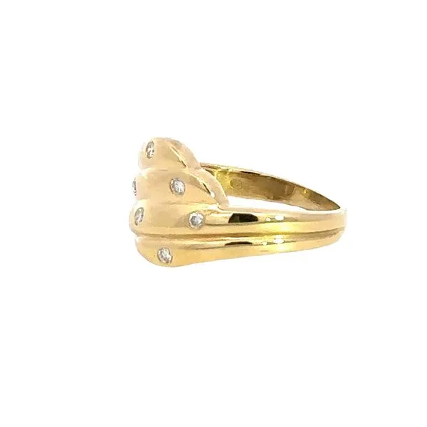 18KY Ring with 0.09ctw Flush Set Diamonds 130-00304 Image 2 Monarch Jewelry Winter Park, FL