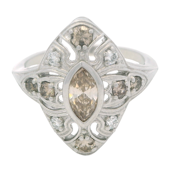 Platinum Champagne Diamond Ring 130-00315 Monarch Jewelry Winter Park, FL