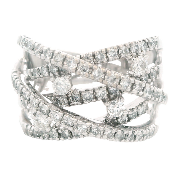 14Karat White Gold Estate Contemporary Twist Band 130-00322 Monarch Jewelry Winter Park, FL