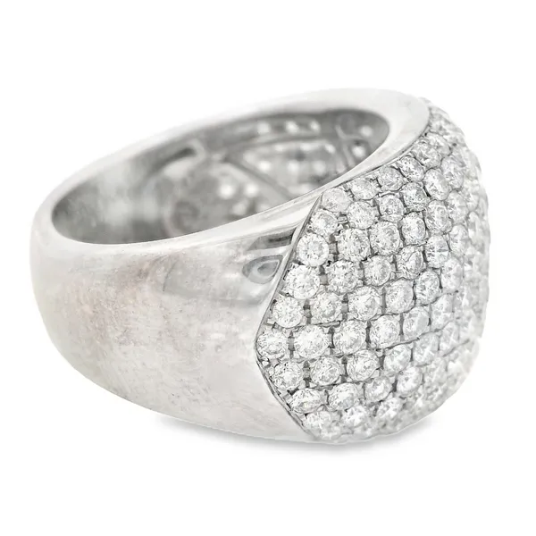 18K White Gold Diamond Pave' Dome Fashion Ring Image 3 Monarch Jewelry Winter Park, FL