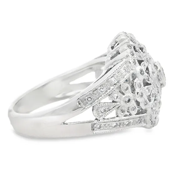 18K White Gold Diamond Filigree Fashion Ring Image 3 Monarch Jewelry Winter Park, FL