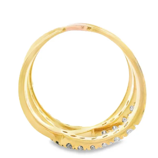 18K Yellow Gold Diamond Crossover Open Band Orbit Image 4 Monarch Jewelry Winter Park, FL