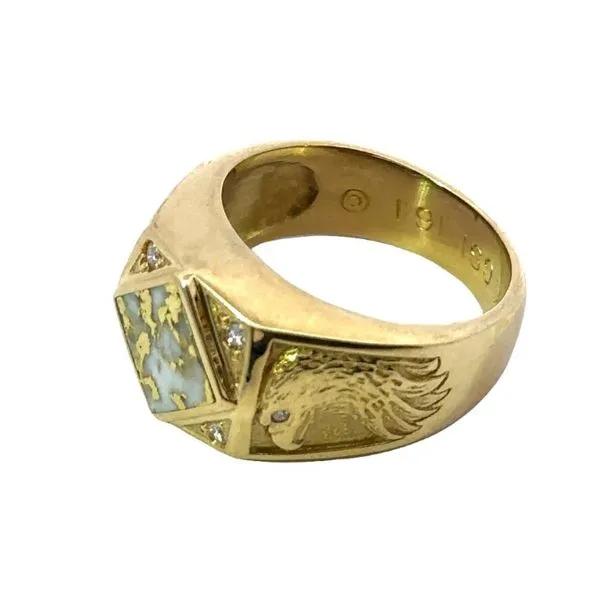 Men's 18KY Gold in Quartz and Eagle Ring 135-00017 Image 2 Monarch Jewelry Winter Park, FL