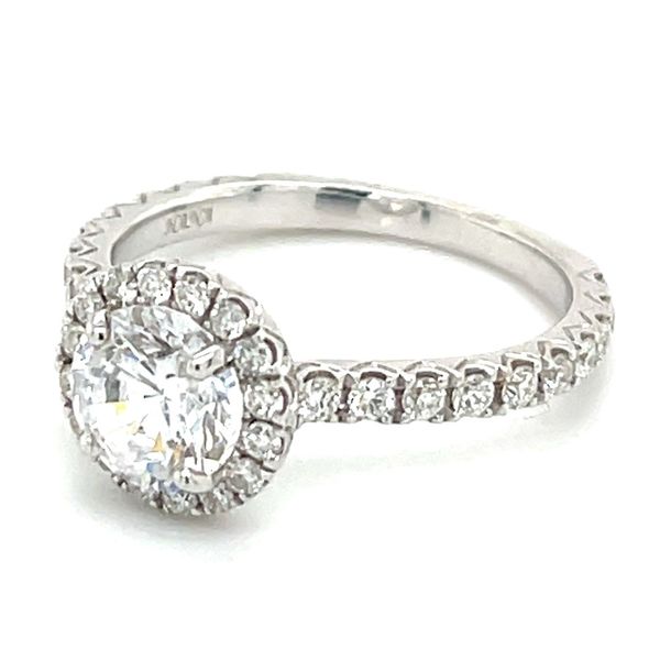 18K White Gold Halo Engagement Ring with Diamonds Image 3 Monarch Jewelry Winter Park, FL