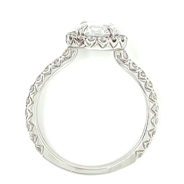 18K White Gold Halo Engagement Ring with Diamonds Image 4 Monarch Jewelry Winter Park, FL