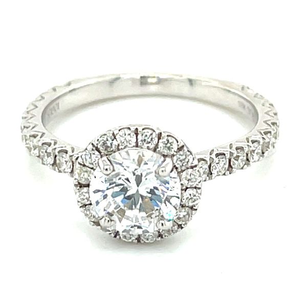 18K White Gold Halo Engagement Ring with Diamonds Monarch Jewelry Winter Park, FL
