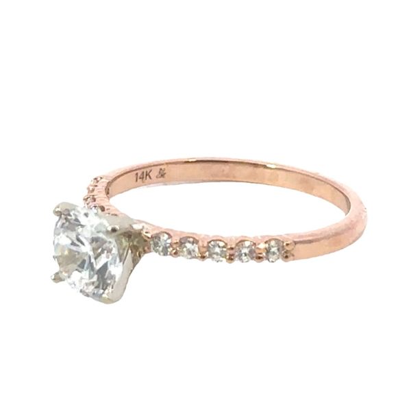 Ros�&copy; 14 Karat Solitaire Ring with Cubic Zirconia and Diamonds Image 2 Monarch Jewelry Winter Park, FL