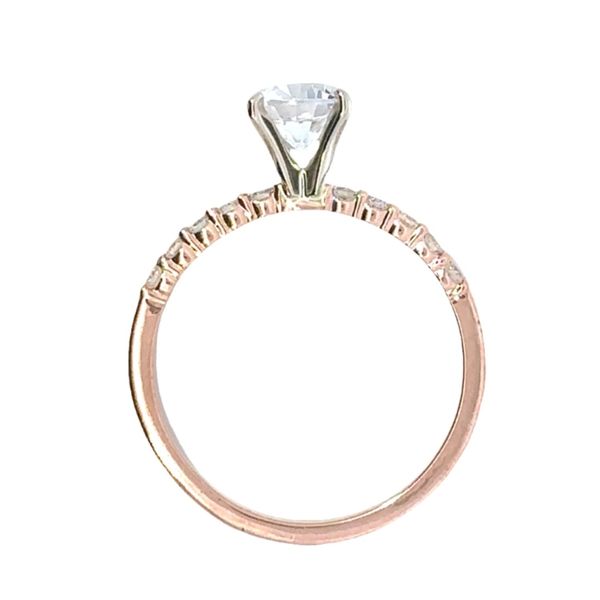 Ros�&copy; 14 Karat Solitaire Ring with Cubic Zirconia and Diamonds Image 3 Monarch Jewelry Winter Park, FL