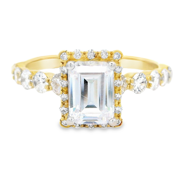 18Karat Yellow Gold Emerald Cut Semi-Mount 140-00131 Monarch Jewelry Winter Park, FL