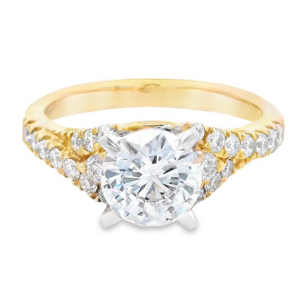 14K Yellow Gold Cubic Zirconia Semi-Mount Engagement Ring Monarch Jewelry Winter Park, FL