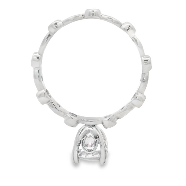 18K White Gold Cubic Zirconia Solitaire Engagement Ring Image 4 Monarch Jewelry Winter Park, FL