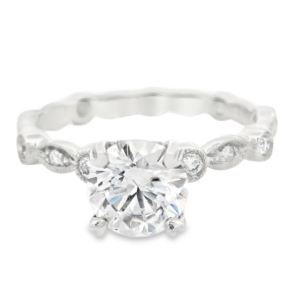 18K White Gold Cubic Zirconia Solitaire Engagement Ring Monarch Jewelry Winter Park, FL