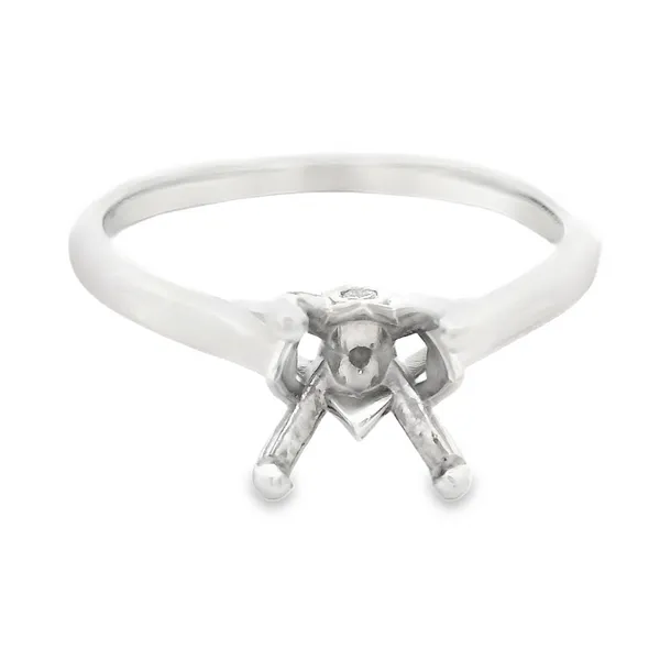 14K White Gold Diamond Solitaire Semi-Mount Ring Monarch Jewelry Winter Park, FL