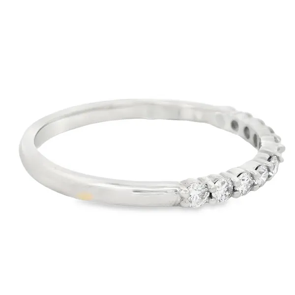 14K White Gold Straight Line Band Semi-Mount Ring with Diamonds Image 2 Monarch Jewelry Winter Park, FL