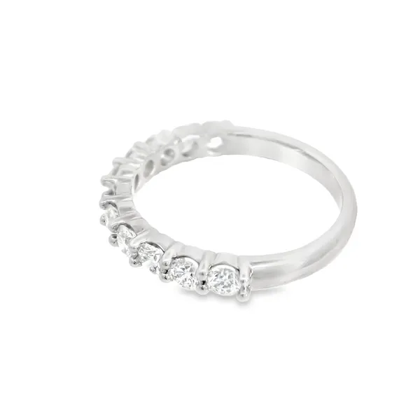 14K White Gold Straight Line Band Semi-Mount Ring with Diamonds Image 3 Monarch Jewelry Winter Park, FL