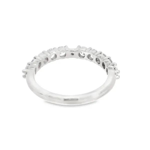 14K White Gold Straight Line Band Semi-Mount Ring with Diamonds Image 4 Monarch Jewelry Winter Park, FL