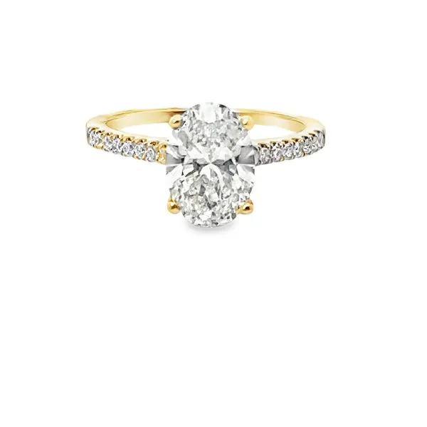 18K Yellow Gold Oval Lab Grown Diamond Engagement Ring Image 2 Monarch Jewelry Winter Park, FL