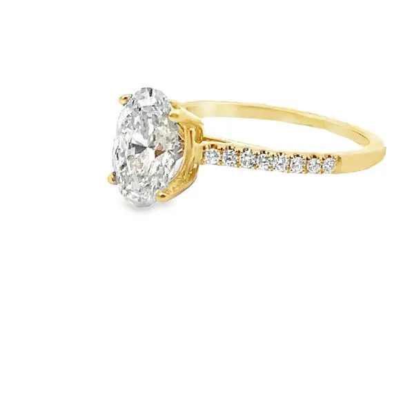 18K Yellow Gold Oval Lab Grown Diamond Engagement Ring Image 3 Monarch Jewelry Winter Park, FL