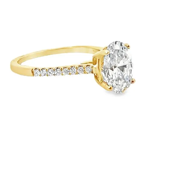 18K Yellow Gold Oval Lab Grown Diamond Engagement Ring Image 4 Monarch Jewelry Winter Park, FL