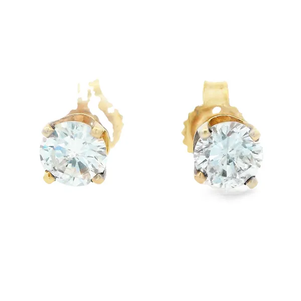 14K Yellow Gold Diamond Stud Earrings Image 2 Monarch Jewelry Winter Park, FL