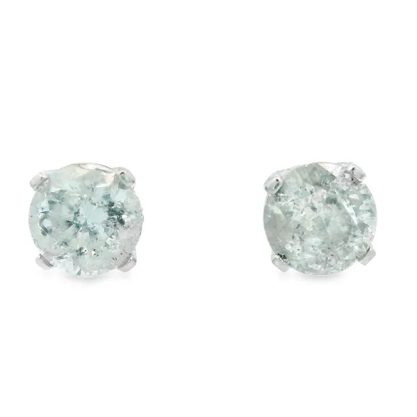 14K White Gold Diamond Stud Earrings Image 2 Monarch Jewelry Winter Park, FL