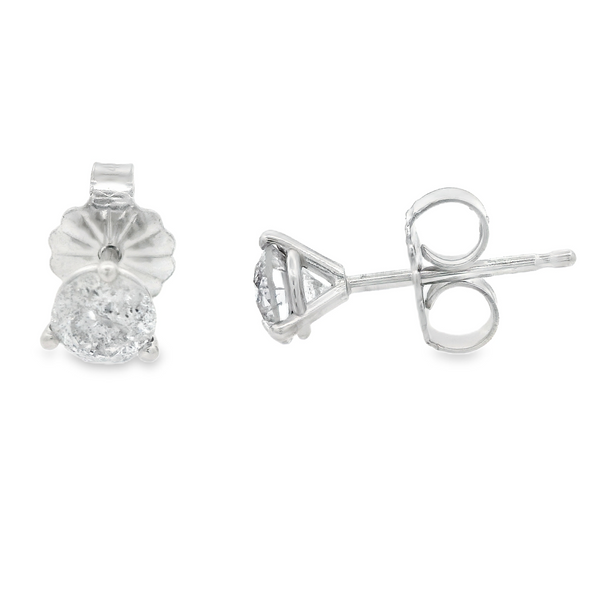 14K White Gold Diamond Stud Earrings .65cttw I1 GH Monarch Jewelry Winter Park, FL