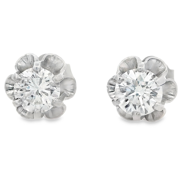 14K White Gold Diamond Earrings Image 2 Monarch Jewelry Winter Park, FL