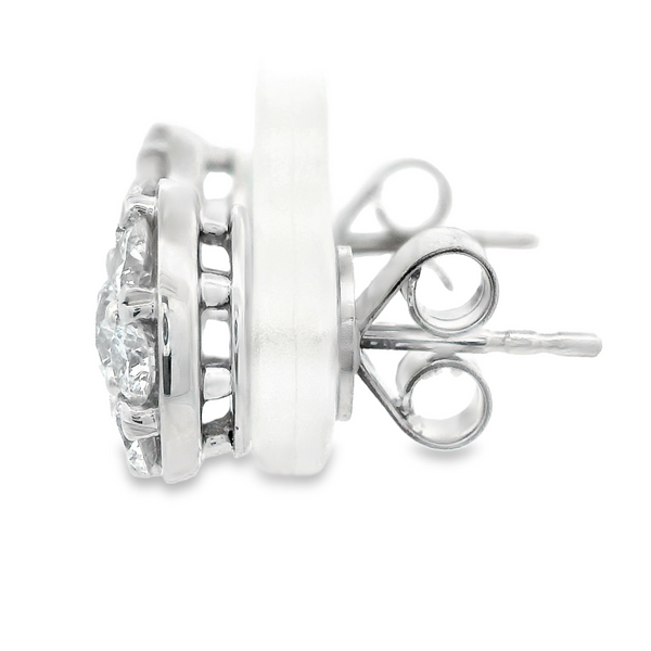 White 14K Diamond Stud Earrings, 1.50ctw Image 3 Monarch Jewelry Winter Park, FL