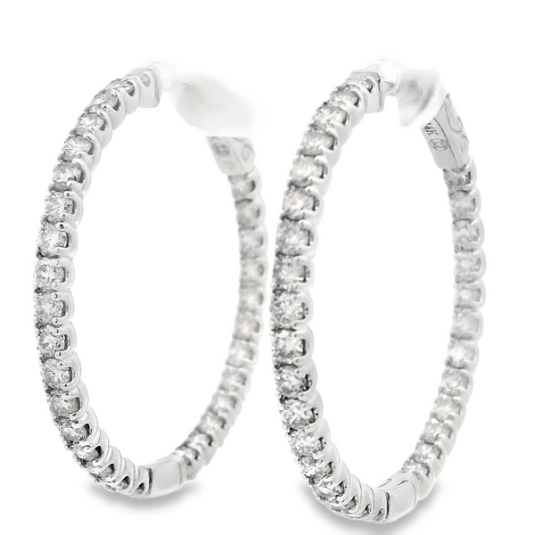 14KW Inside/ Outside hoop earrings 2.0ctw 150-00394 Image 2 Monarch Jewelry Winter Park, FL