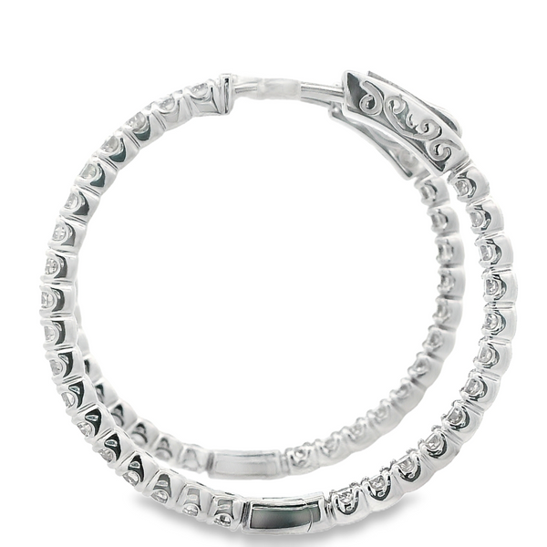 14KW Inside/ Outside hoop earrings 2.0ctw 150-00394 Image 3 Monarch Jewelry Winter Park, FL
