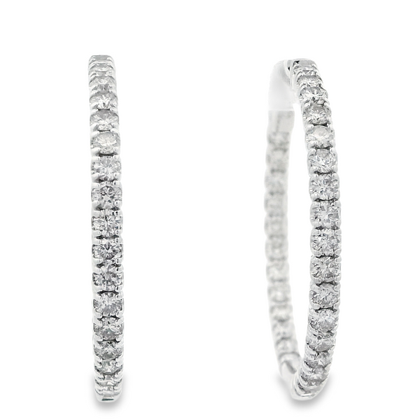 14KW Inside/ Outside hoop earrings 2.0ctw 150-00394 Monarch Jewelry Winter Park, FL