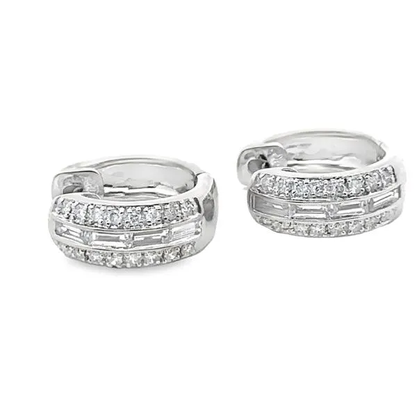 14Karat White Gold 0.40ctw Diamond huggies 150-00409 Monarch Jewelry Winter Park, FL