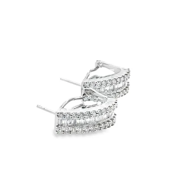 1cttw Diamond Omega Back Hoops 150-00413 Image 2 Monarch Jewelry Winter Park, FL