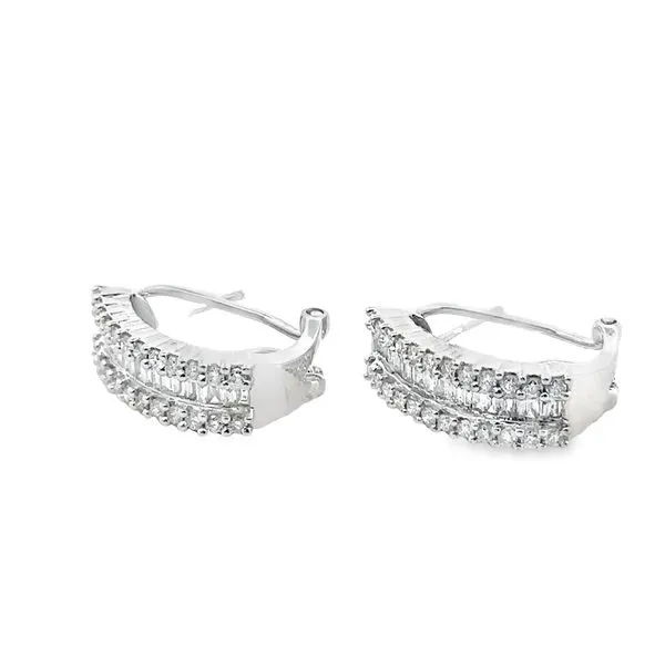 1cttw Diamond Omega Back Hoops 150-00413 Monarch Jewelry Winter Park, FL