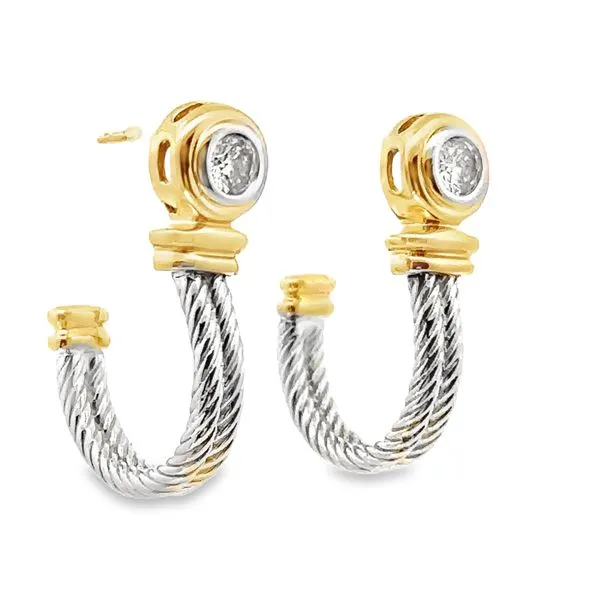 0.30ct 14Karat Two Tone Rope Earrings 150-00414 Image 3 Monarch Jewelry Winter Park, FL