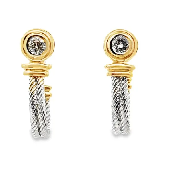 0.30ct 14Karat Two Tone Rope Earrings 150-00414 Image 4 Monarch Jewelry Winter Park, FL
