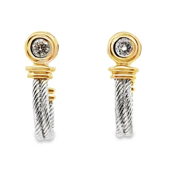 0.30ct 14Karat Two Tone Rope Earrings 150-00414 Monarch Jewelry Winter Park, FL