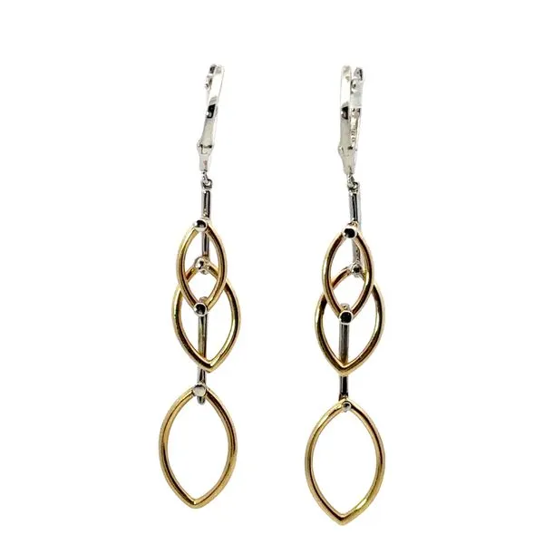 Two Tone 14K Drop Earrings 0.33cttw Diamonds Image 3 Monarch Jewelry Winter Park, FL
