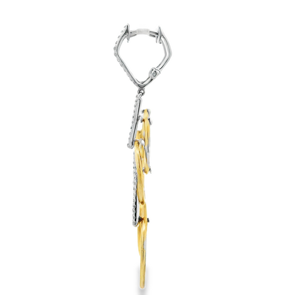Two Tone 14Kt Diamond Drop Earrings Image 3 Monarch Jewelry Winter Park, FL