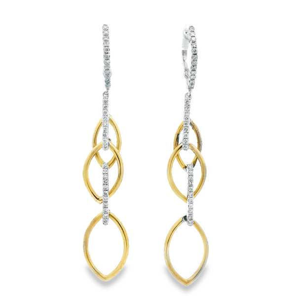 Two Tone 14Kt Diamond Drop Earrings Monarch Jewelry Winter Park, FL