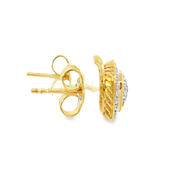 18K Yellow Gold David Yurman Diamond Earrings Image 3 Monarch Jewelry Winter Park, FL
