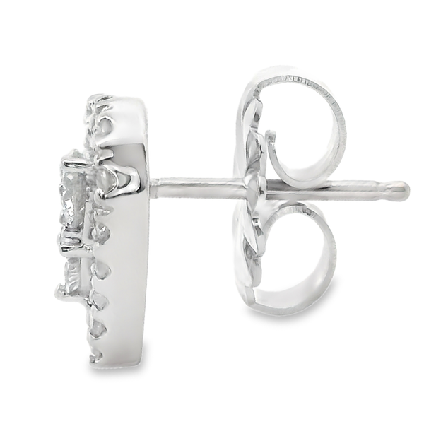 18K White Gold Diamond Heart Earrings Image 3 Monarch Jewelry Winter Park, FL