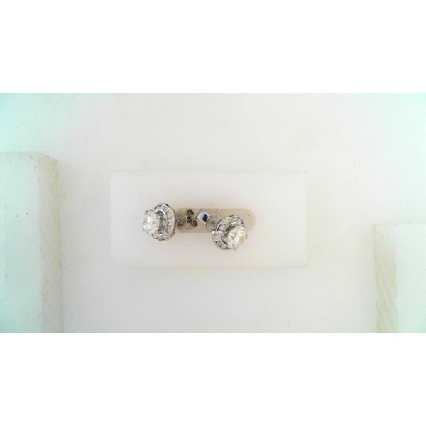 18K Yellow Gold Diamond Halo Stud Earrings Monarch Jewelry Winter Park, FL