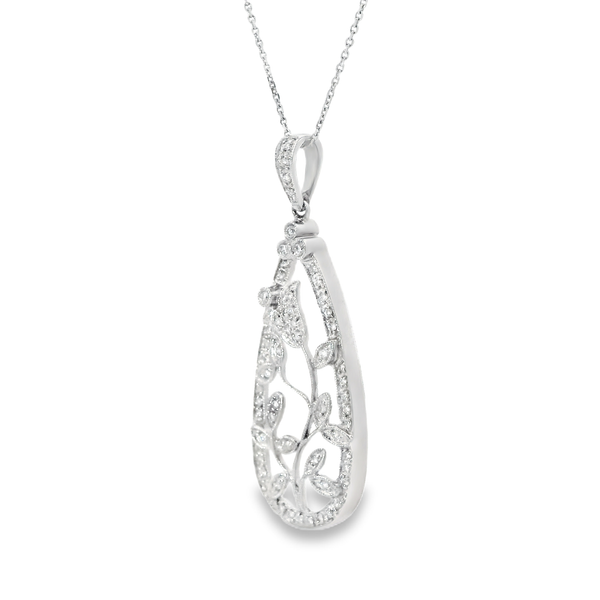 18K White Gold Diamond Flower Pendant Image 3 Monarch Jewelry Winter Park, FL