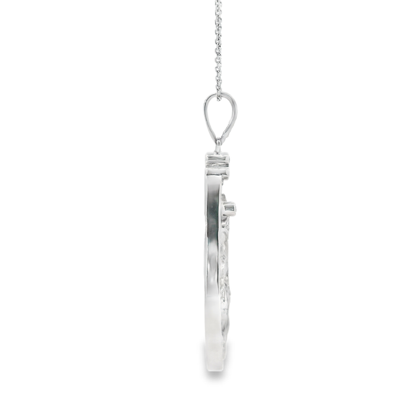 18K White Gold Diamond Flower Pendant Image 5 Monarch Jewelry Winter Park, FL